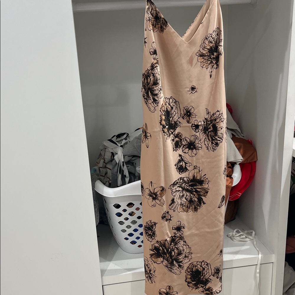 Express Tan V-Neck Dress